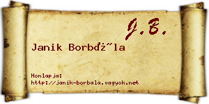 Janik Borbála névjegykártya